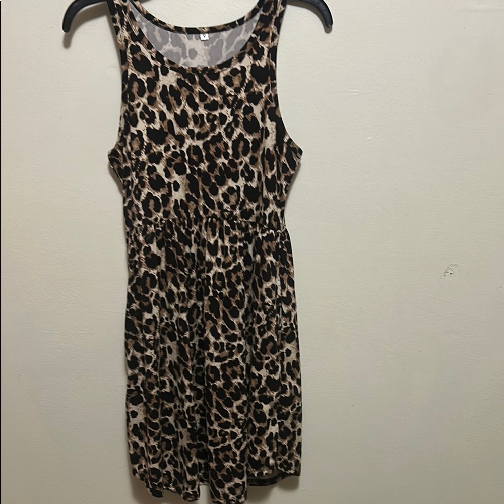 Leopard Print Sleeveless Dress